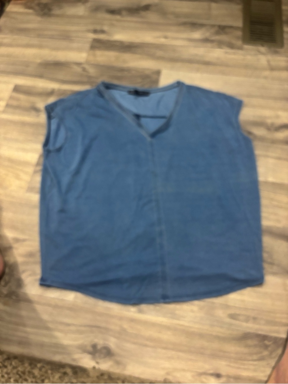 White House Black Market Blue V-Neck Sleeveless Tank